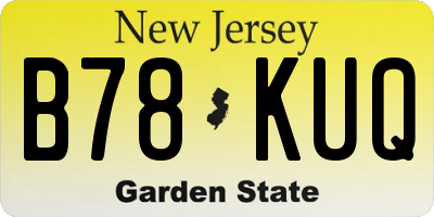 NJ license plate B78KUQ