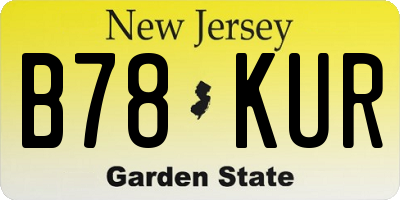 NJ license plate B78KUR