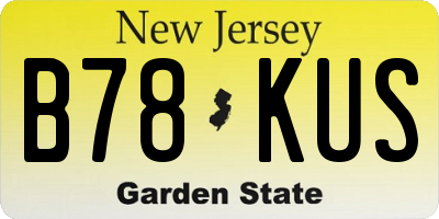 NJ license plate B78KUS