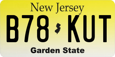 NJ license plate B78KUT