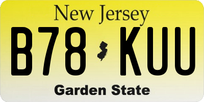NJ license plate B78KUU