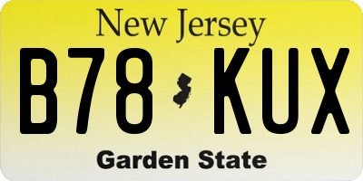 NJ license plate B78KUX