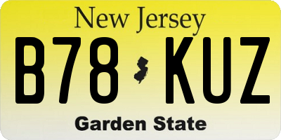 NJ license plate B78KUZ