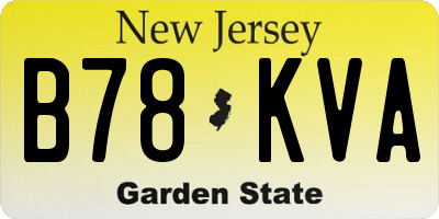 NJ license plate B78KVA