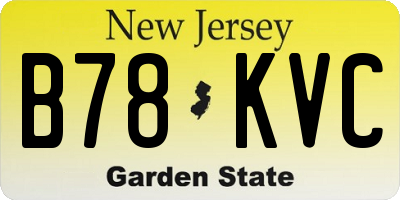 NJ license plate B78KVC