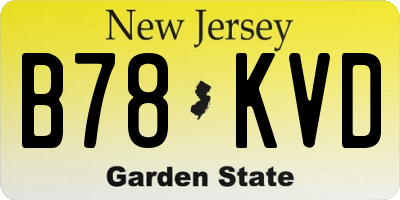 NJ license plate B78KVD