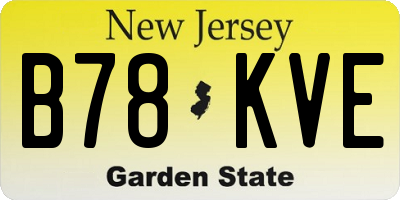 NJ license plate B78KVE