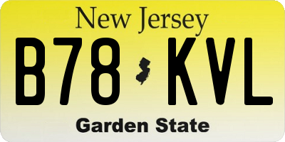 NJ license plate B78KVL