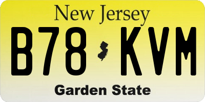 NJ license plate B78KVM