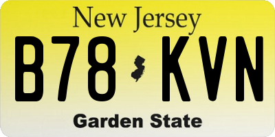 NJ license plate B78KVN