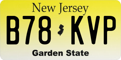 NJ license plate B78KVP