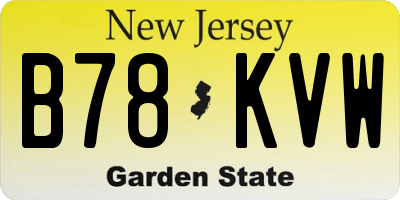 NJ license plate B78KVW