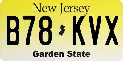 NJ license plate B78KVX