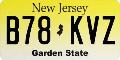 NJ license plate B78KVZ