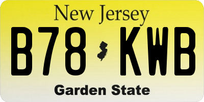 NJ license plate B78KWB