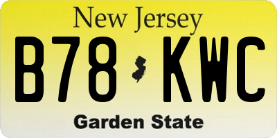 NJ license plate B78KWC