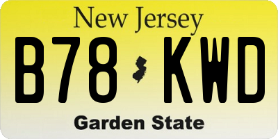 NJ license plate B78KWD