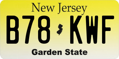 NJ license plate B78KWF