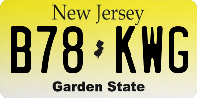 NJ license plate B78KWG