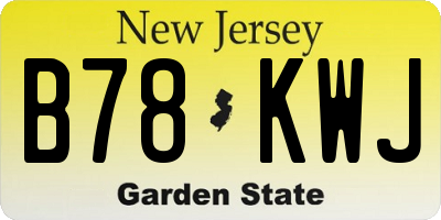 NJ license plate B78KWJ
