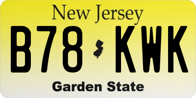 NJ license plate B78KWK