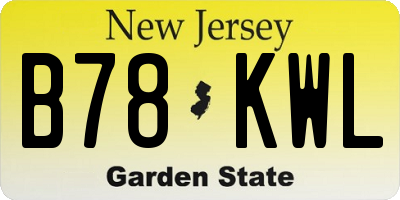 NJ license plate B78KWL