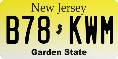 NJ license plate B78KWM