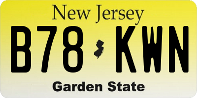 NJ license plate B78KWN