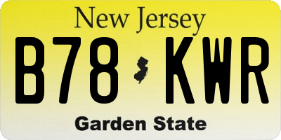 NJ license plate B78KWR