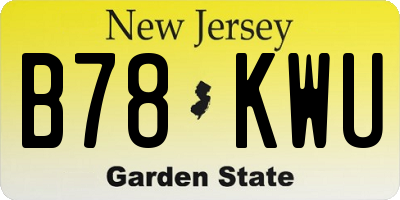 NJ license plate B78KWU