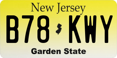 NJ license plate B78KWY