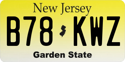NJ license plate B78KWZ