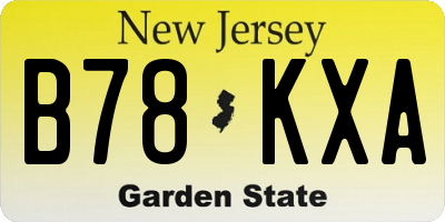 NJ license plate B78KXA
