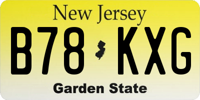 NJ license plate B78KXG