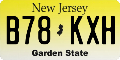 NJ license plate B78KXH