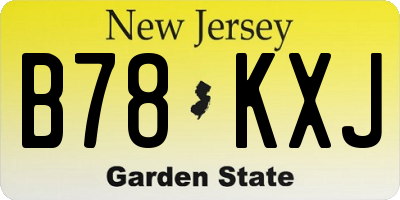 NJ license plate B78KXJ