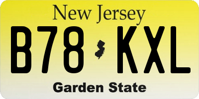 NJ license plate B78KXL