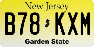NJ license plate B78KXM