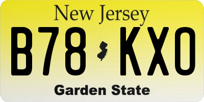 NJ license plate B78KXO
