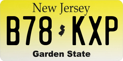NJ license plate B78KXP
