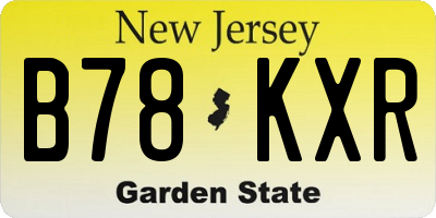 NJ license plate B78KXR