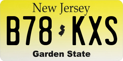 NJ license plate B78KXS