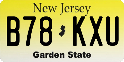 NJ license plate B78KXU