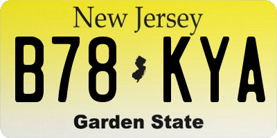 NJ license plate B78KYA