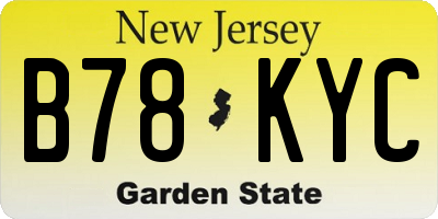 NJ license plate B78KYC