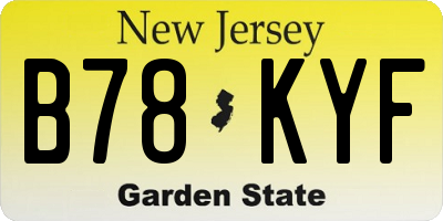 NJ license plate B78KYF