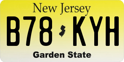 NJ license plate B78KYH