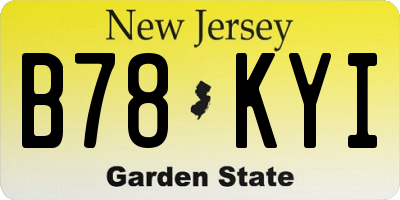 NJ license plate B78KYI