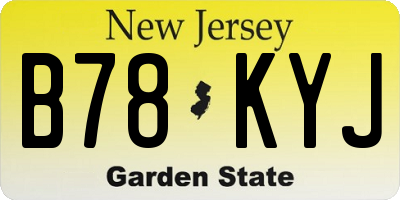 NJ license plate B78KYJ