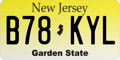 NJ license plate B78KYL